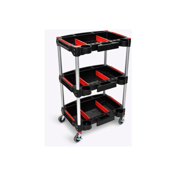 Luxor Mechanic Cart w/3 Shelves, 44 lb. Capacity, 22-3/4"L x 18"W x 32"H, Black MC-3 - main